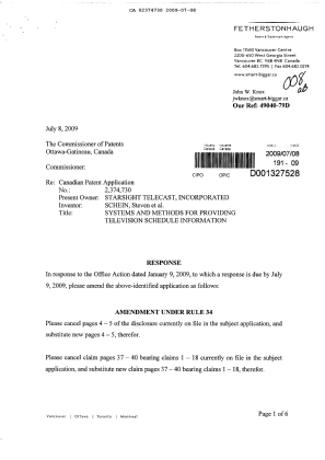 Document de brevet canadien 2374730. Poursuite-Amendment 20081208. Image 1 de 12