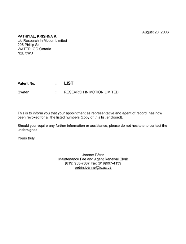 Canadian Patent Document 2375844. Correspondence 20021228. Image 1 of 1