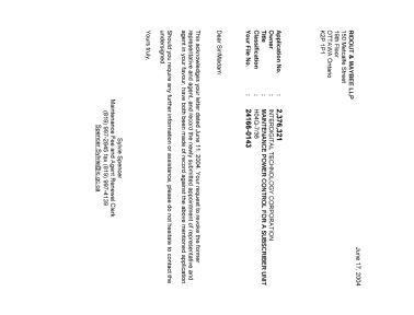 Canadian Patent Document 2376321. Correspondence 20040617. Image 1 of 1
