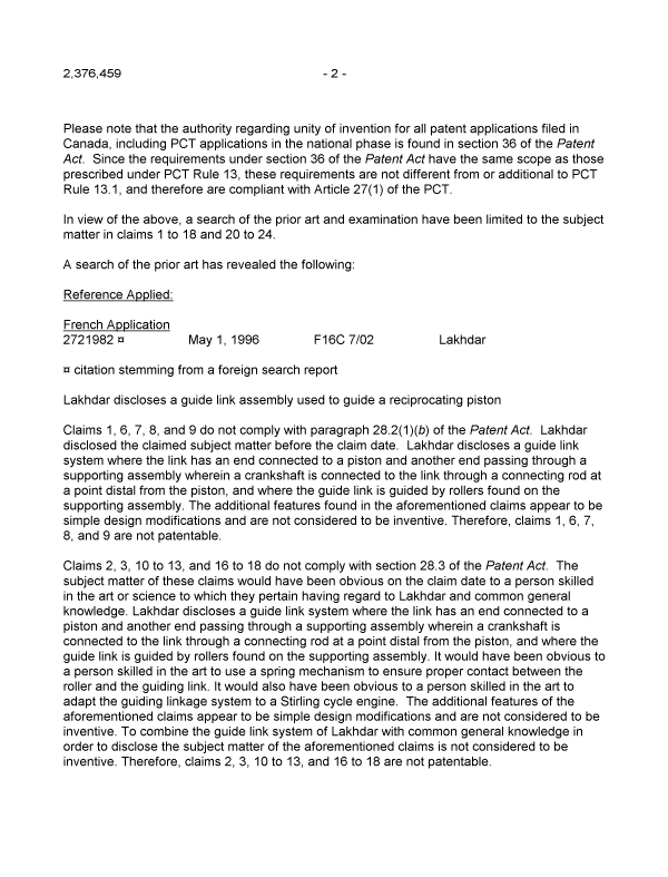 Canadian Patent Document 2376459. Prosecution-Amendment 20061005. Image 2 of 3