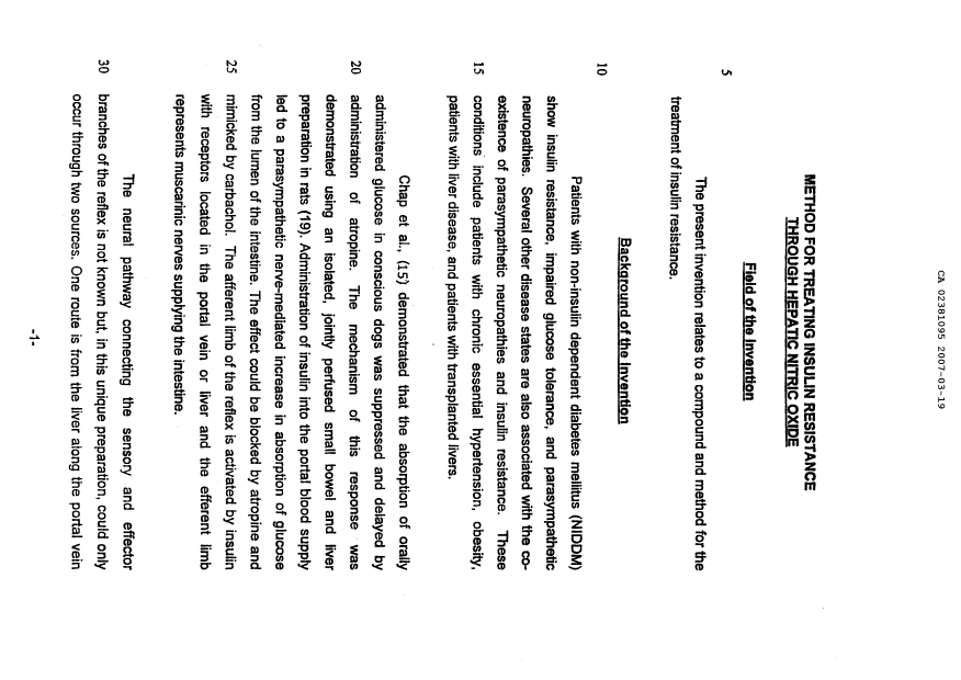 Canadian Patent Document 2381095. Description 20070319. Image 1 of 34