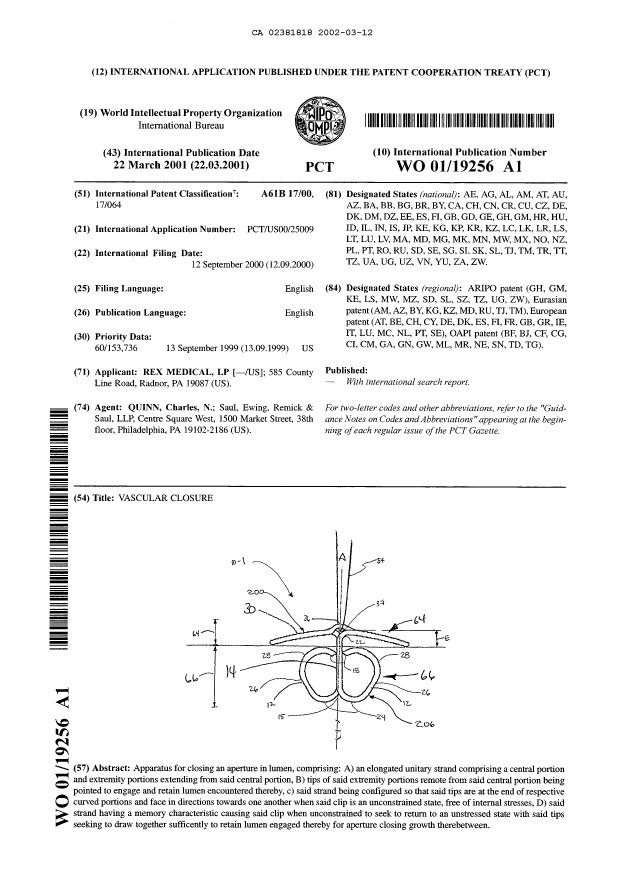 Canadian Patent Document 2381818. Abstract 20011212. Image 1 of 1