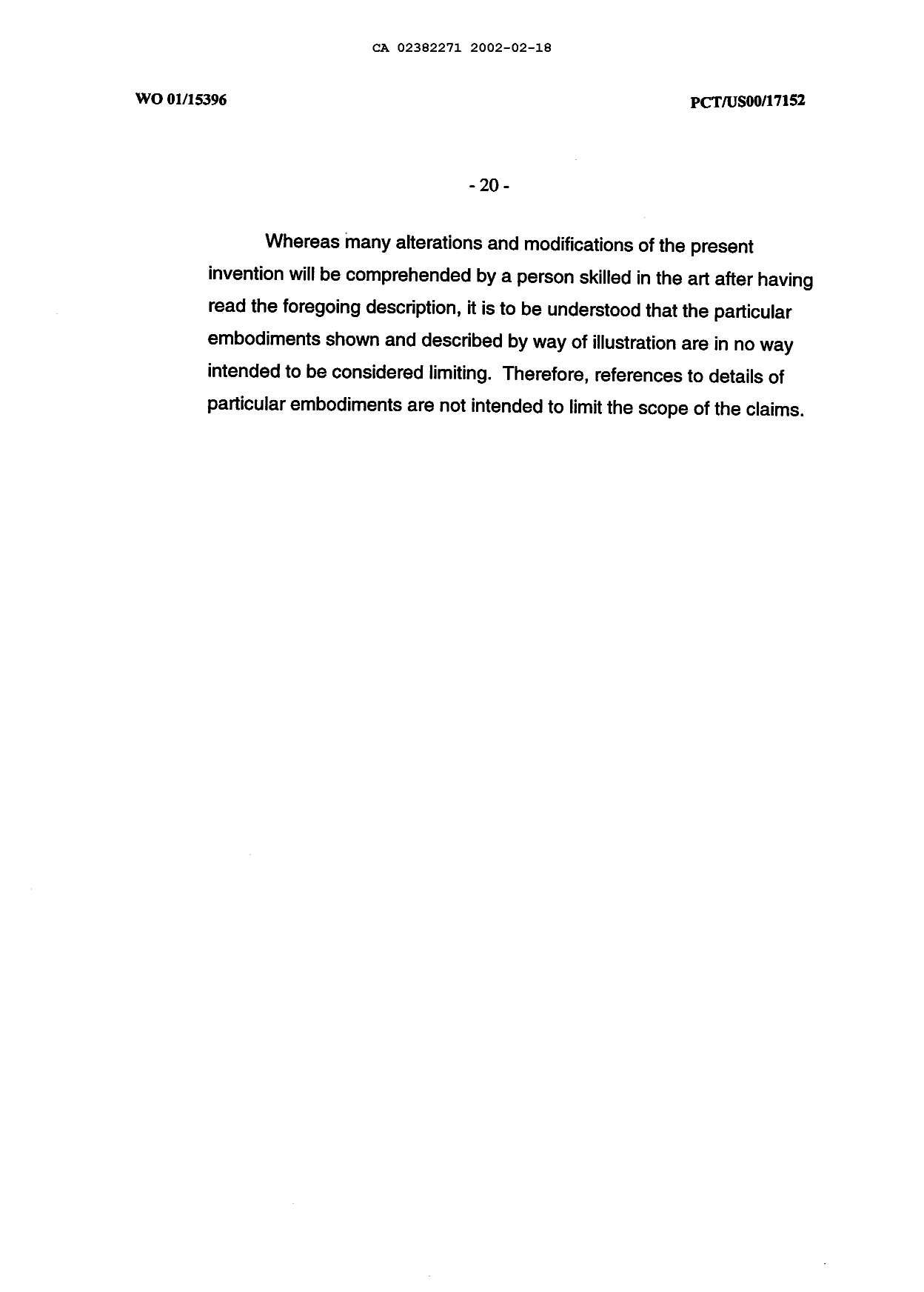 Document de brevet canadien 2382271. Description 20011218. Image 20 de 20