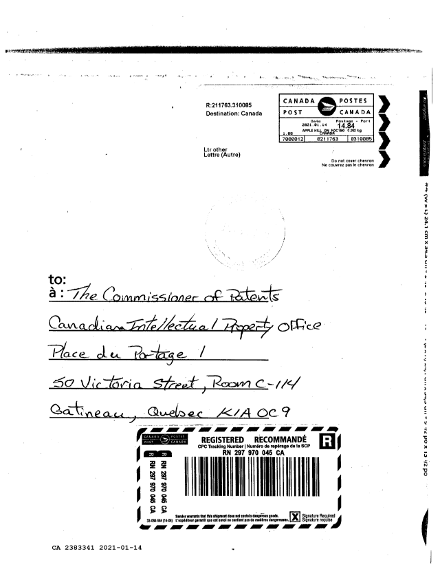 Canadian Patent Document 2383341. Correspondence Related to Formalities 20210114. Image 63 of 63