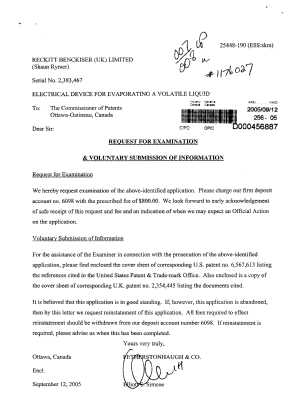 Canadian Patent Document 2383467. Prosecution-Amendment 20050912. Image 1 of 1
