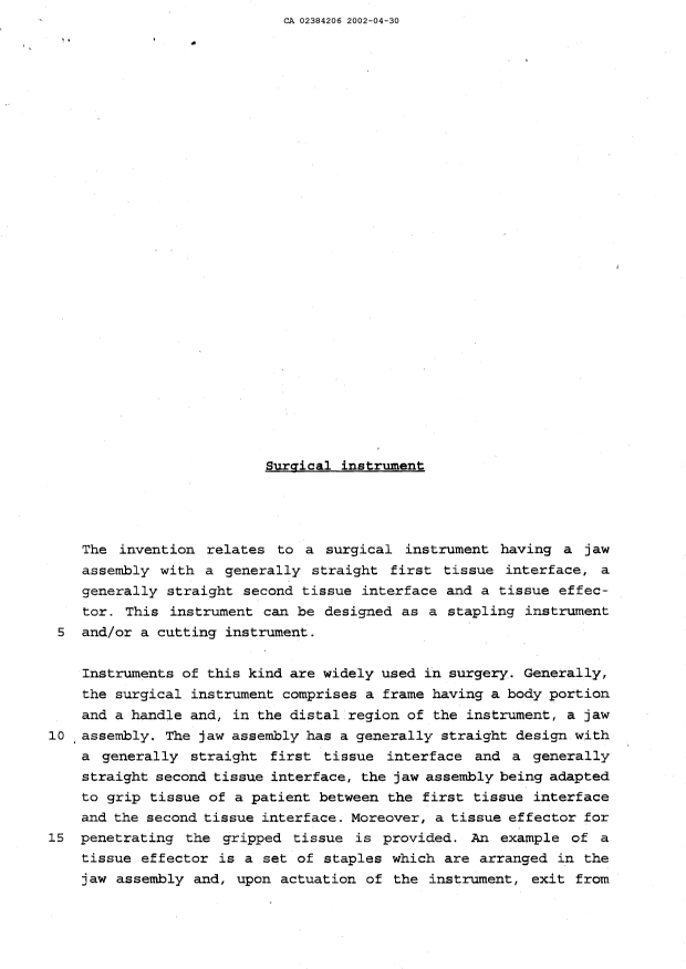 Canadian Patent Document 2384206. Description 20020430. Image 1 of 13