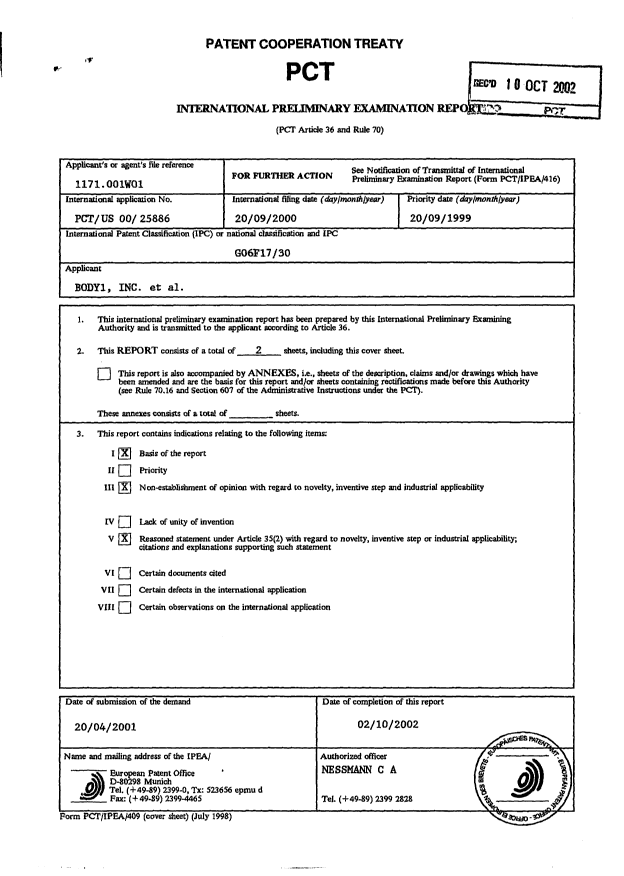 Document de brevet canadien 2385453. PCT 20020321. Image 1 de 2