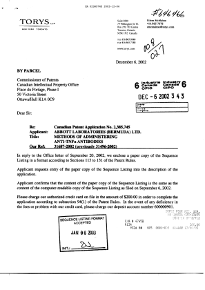 Document de brevet canadien 2385745. Poursuite-Amendment 20011206. Image 1 de 16