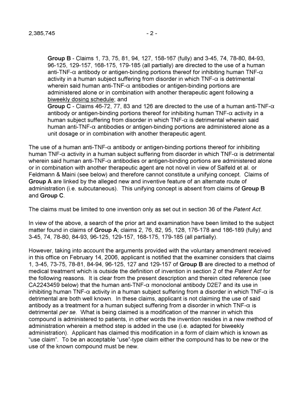 Canadian Patent Document 2385745. Prosecution-Amendment 20051211. Image 2 of 6
