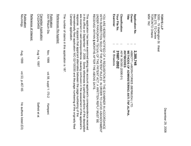 Canadian Patent Document 2385745. Prosecution-Amendment 20071229. Image 1 of 8