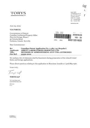 Canadian Patent Document 2385745. Prosecution-Amendment 20081229. Image 1 of 1