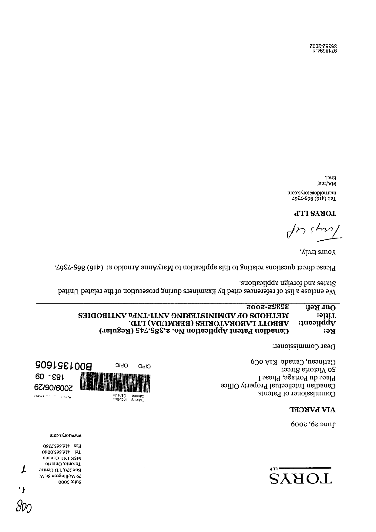 Document de brevet canadien 2385745. Poursuite-Amendment 20081229. Image 1 de 1