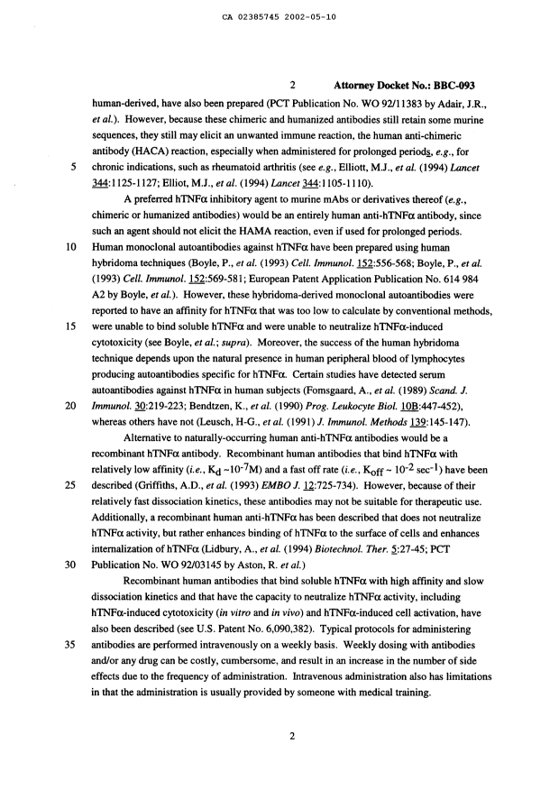Canadian Patent Document 2385745. Description 20081229. Image 2 of 56