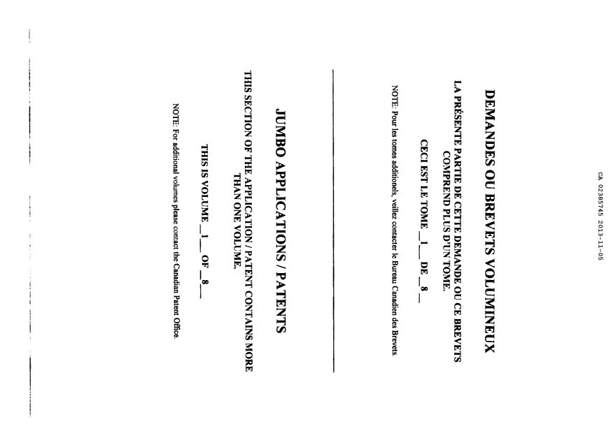 Document de brevet canadien 2385745. Poursuite-Amendment 20121205. Image 1 de 350