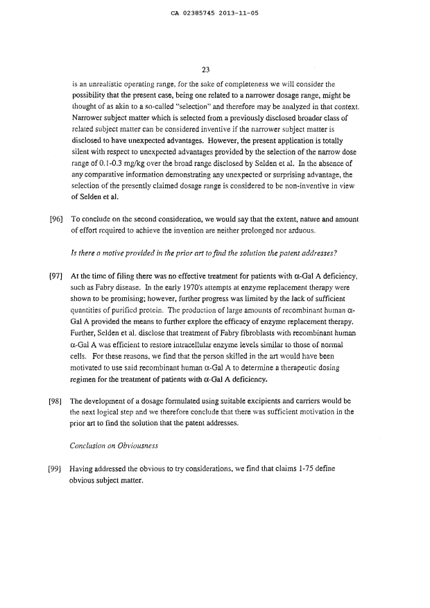 Canadian Patent Document 2385745. Prosecution-Amendment 20121205. Image 2 of 168