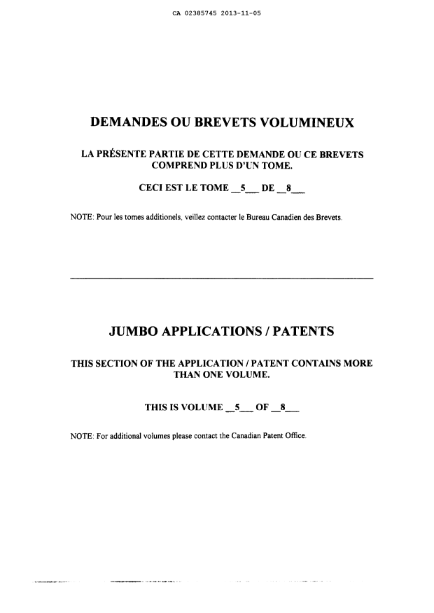 Canadian Patent Document 2385745. Prosecution-Amendment 20121205. Image 350 of 350