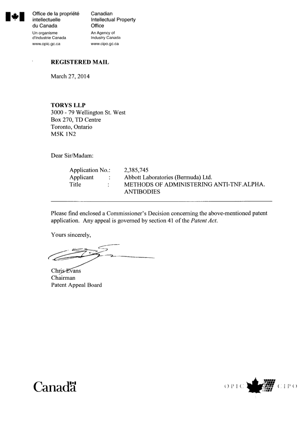 Document de brevet canadien 2385745. Poursuite-Amendment 20131227. Image 1 de 47
