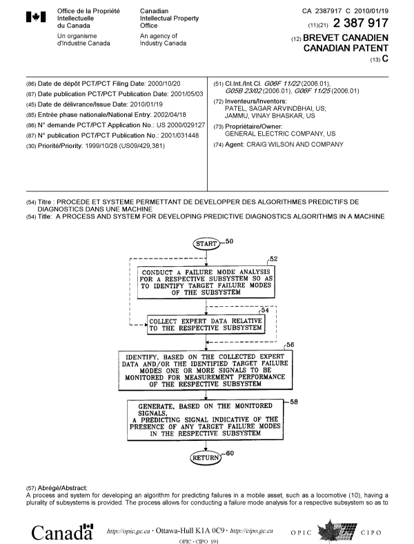 Document de brevet canadien 2387917. Page couverture 20091221. Image 1 de 2