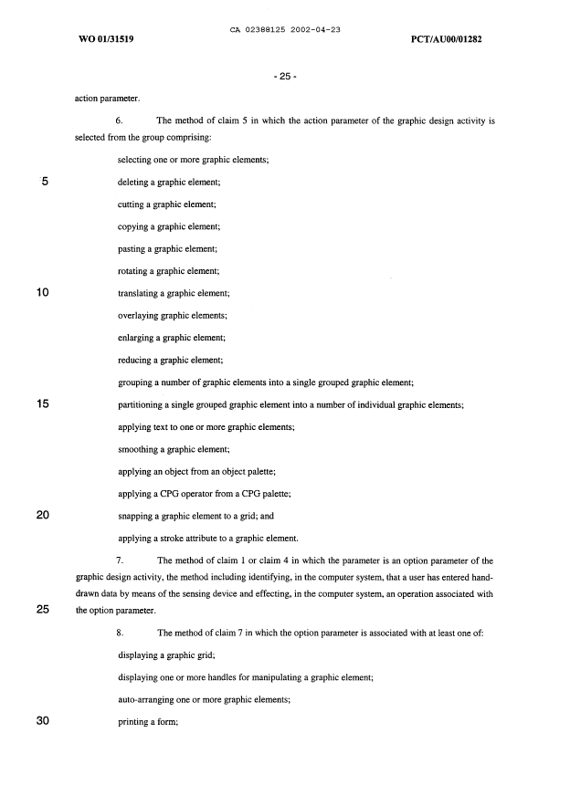 Document de brevet canadien 2388125. Revendications 20020423. Image 2 de 7