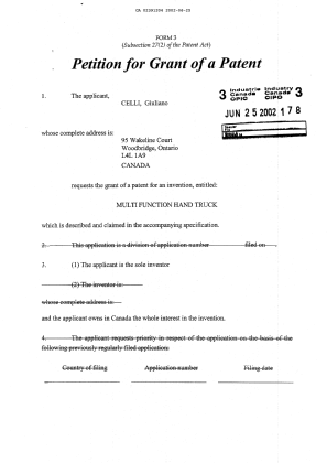 Canadian Patent Document 2391204. Assignment 20020625. Image 2 of 3