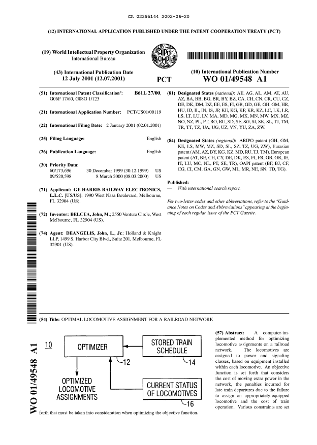 Document de brevet canadien 2395144. Abrégé 20020620. Image 1 de 1