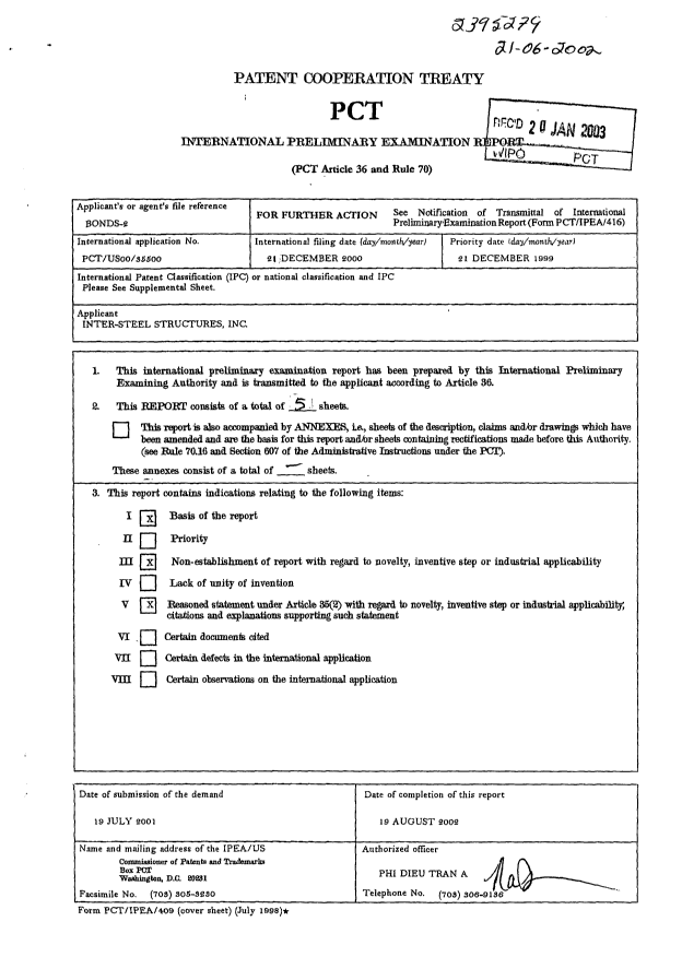 Document de brevet canadien 2395279. PCT 20020621. Image 1 de 5