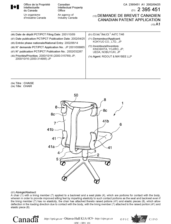 Canadian Patent Document 2395451. Cover Page 20021115. Image 1 of 1