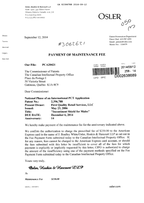 Document de brevet canadien 2396788. Taxes 20131212. Image 1 de 1