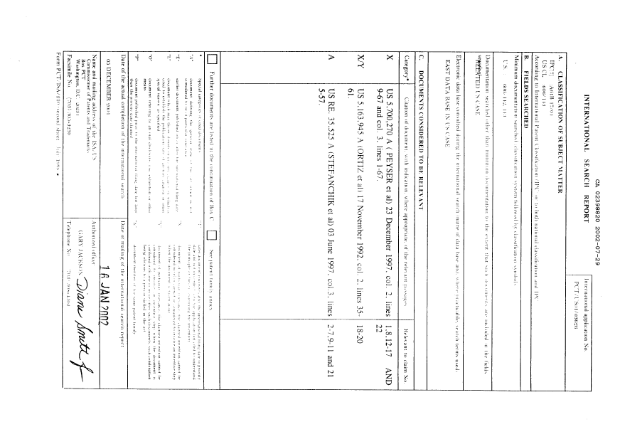Document de brevet canadien 2398820. PCT 20020729. Image 1 de 1