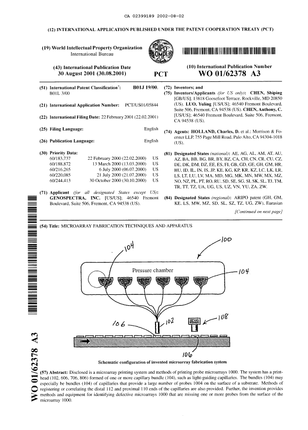 Document de brevet canadien 2399189. Abrégé 20020802. Image 1 de 2