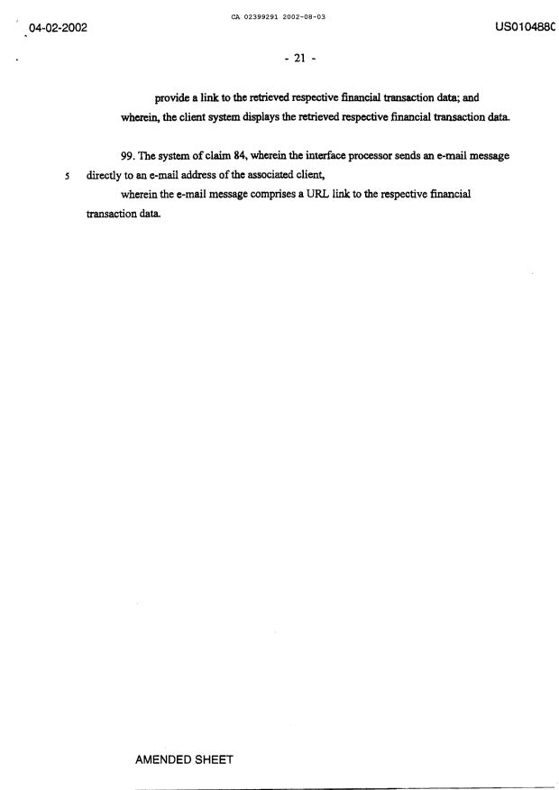 Canadian Patent Document 2399291. Prosecution-Amendment 20020803. Image 12 of 12