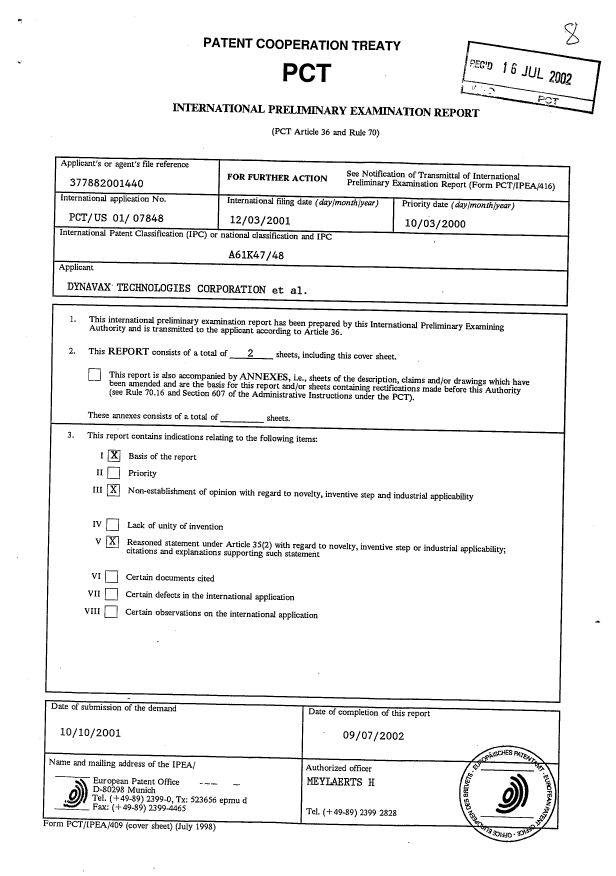 Document de brevet canadien 2402247. PCT 20020831. Image 1 de 2