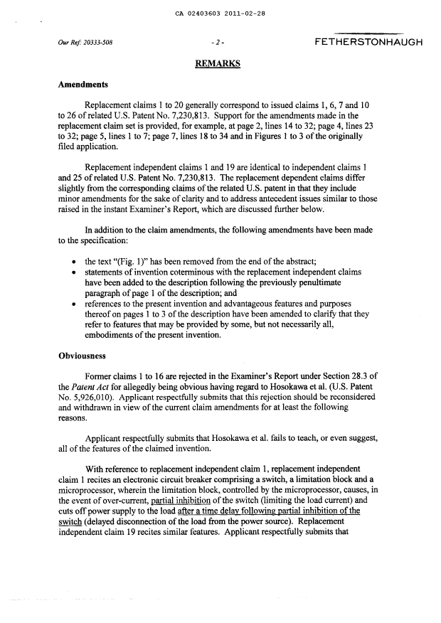 Canadian Patent Document 2403603. Prosecution-Amendment 20110228. Image 2 of 13
