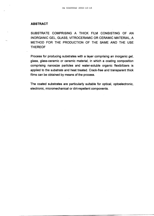 Document de brevet canadien 2405942. Abrégé 20021015. Image 1 de 1