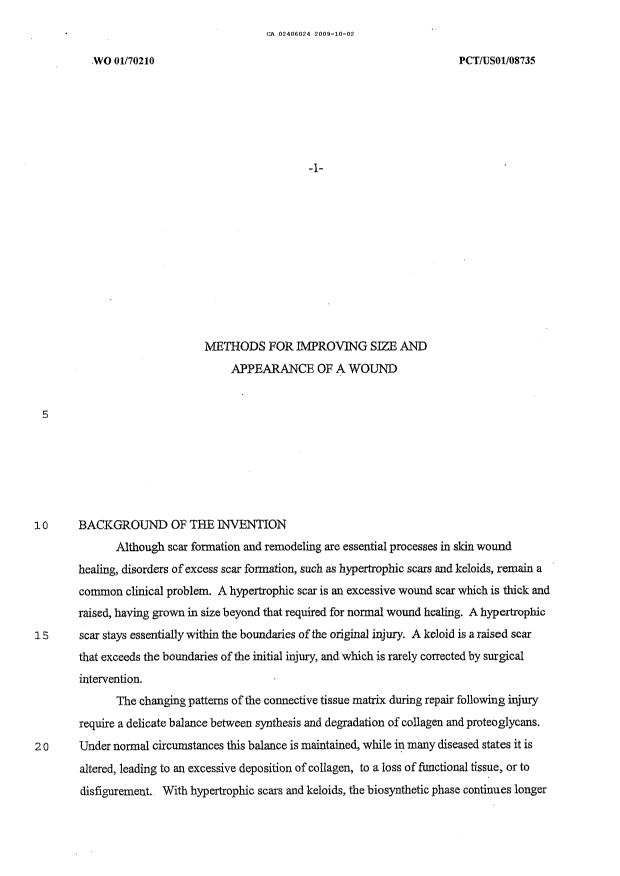 Canadian Patent Document 2406024. Description 20081202. Image 1 of 31