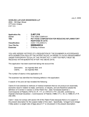 Canadian Patent Document 2407316. Prosecution-Amendment 20090702. Image 1 of 2