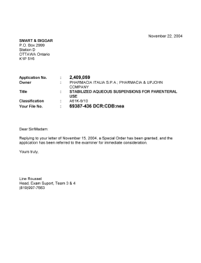 Canadian Patent Document 2409059. Prosecution-Amendment 20031222. Image 1 of 1