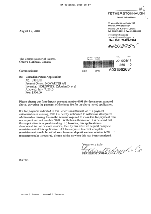 Canadian Patent Document 2410201. Correspondence 20091217. Image 1 of 1