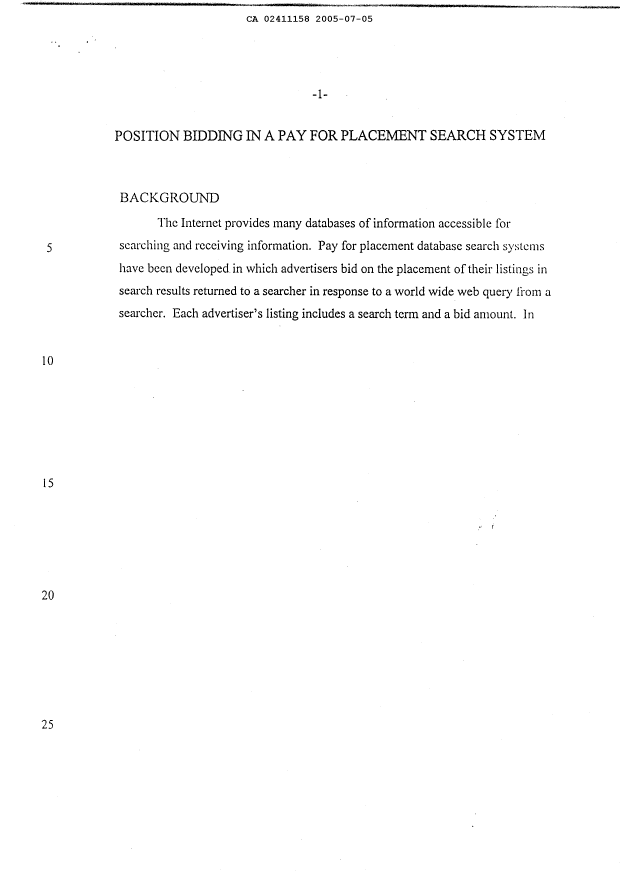 Canadian Patent Document 2411158. Description 20050705. Image 1 of 25