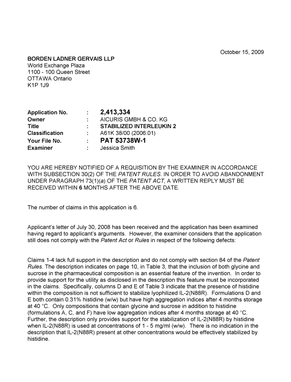 Canadian Patent Document 2413334. Prosecution-Amendment 20091015. Image 1 of 2