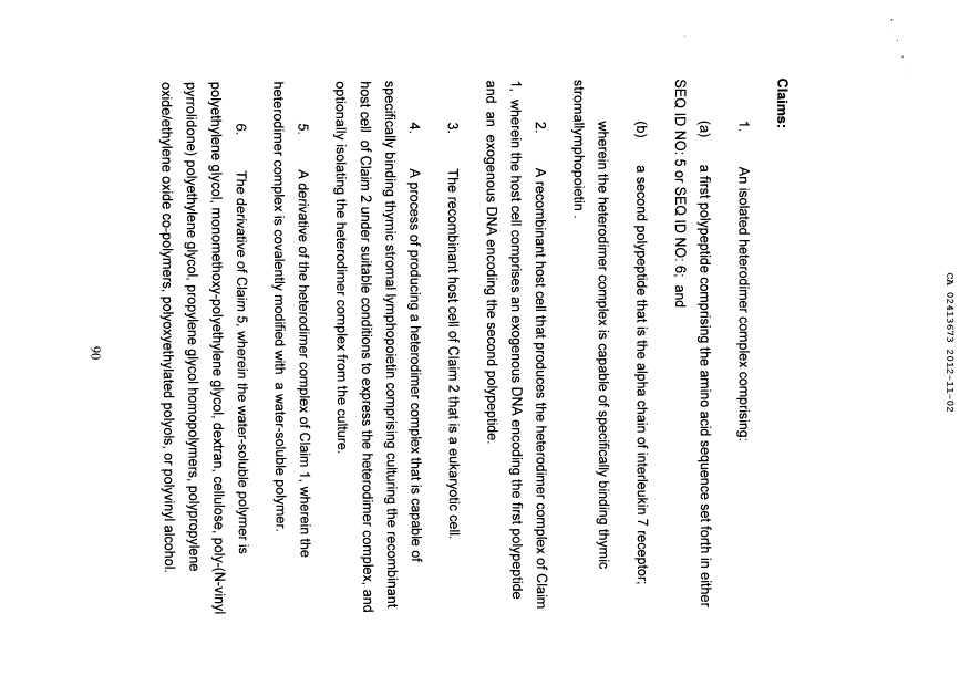 Document de brevet canadien 2413673. Revendications 20121102. Image 1 de 2