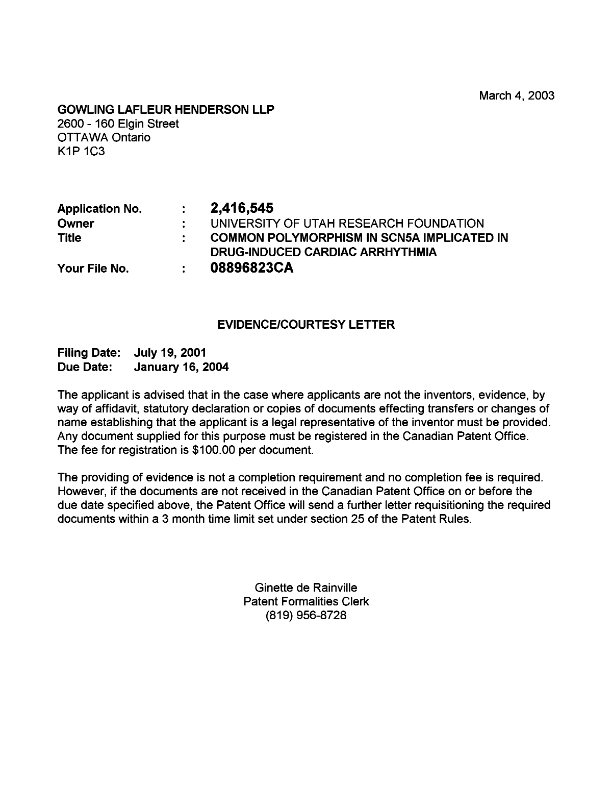 Canadian Patent Document 2416545. Correspondence 20021226. Image 1 of 1