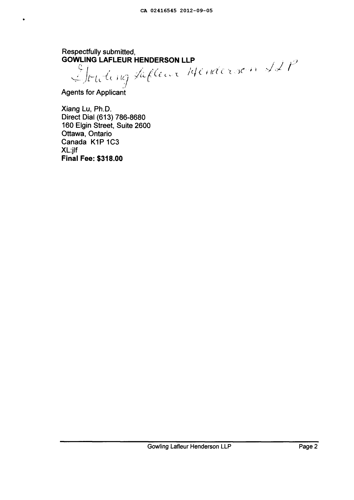Canadian Patent Document 2416545. Correspondence 20111205. Image 2 of 2