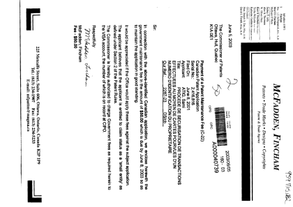 Document de brevet canadien 2416816. Taxes 20021205. Image 1 de 1