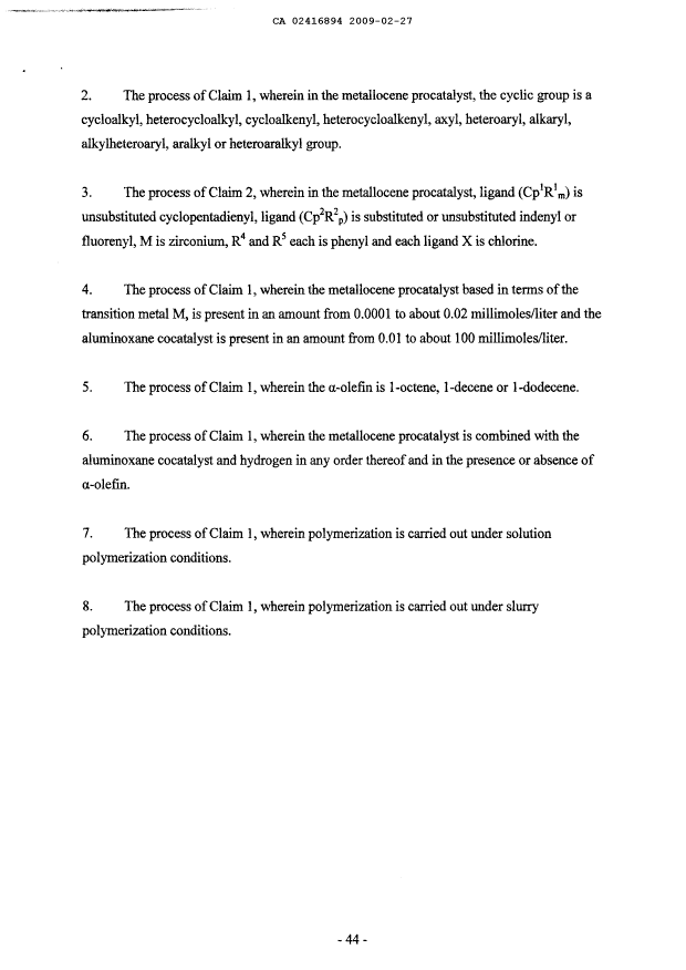 Document de brevet canadien 2416894. Poursuite-Amendment 20090227. Image 10 de 10
