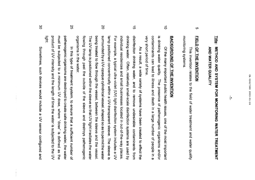 Canadian Patent Document 2417360. Description 20030124. Image 1 of 15