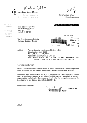 Canadian Patent Document 2418063. Correspondence 20090715. Image 1 of 1