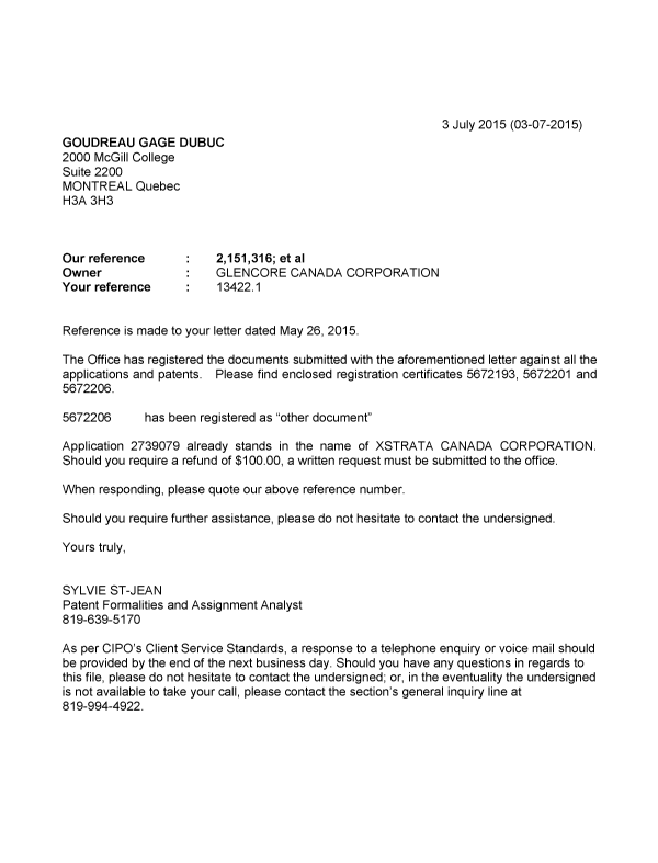 Canadian Patent Document 2418063. Correspondence 20150630. Image 1 of 1