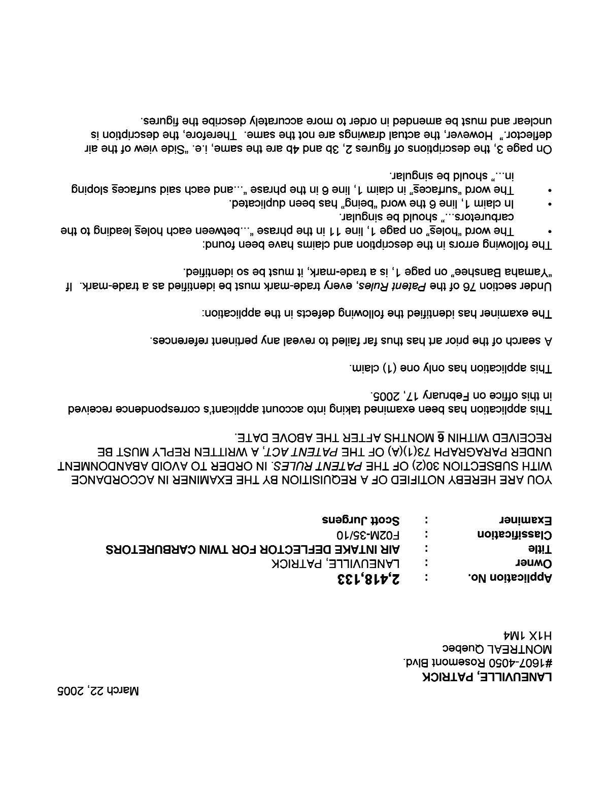 Document de brevet canadien 2418133. Poursuite-Amendment 20041222. Image 1 de 2