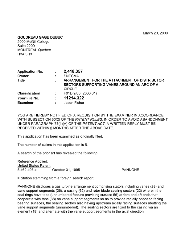 Canadian Patent Document 2418357. Prosecution-Amendment 20090320. Image 1 of 2